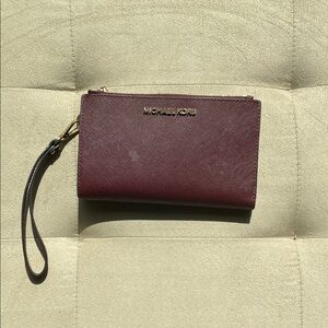 Michael Kors Maroon Wristlet